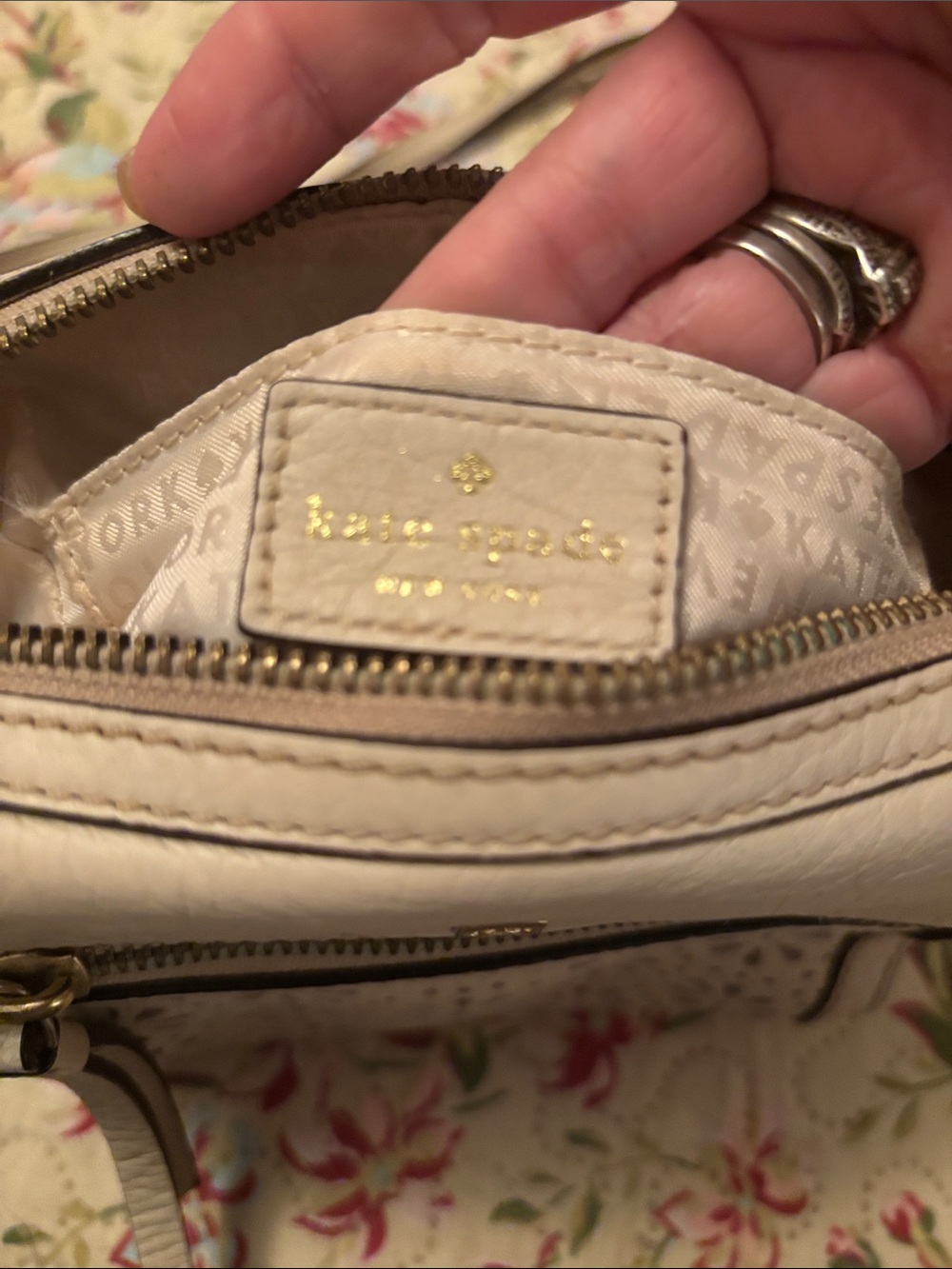 kate spade cream floral laser-cut leather crossbody - Picture 5 of 11